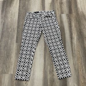J Crew ankle pants Toothpick skinny geometric pattern size 28 ankle